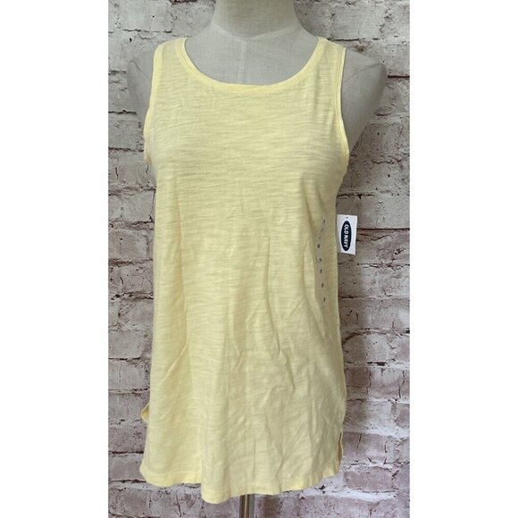 Old Navy Everywear Womens Size XS Sleeveless Pullover Tank Top Cotton Yellow NEW - Picture 1 of 4